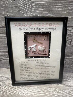 Recipe For A Happy Marriage Framed 3D Picture Bright Sky by Ganz Wedding Gift